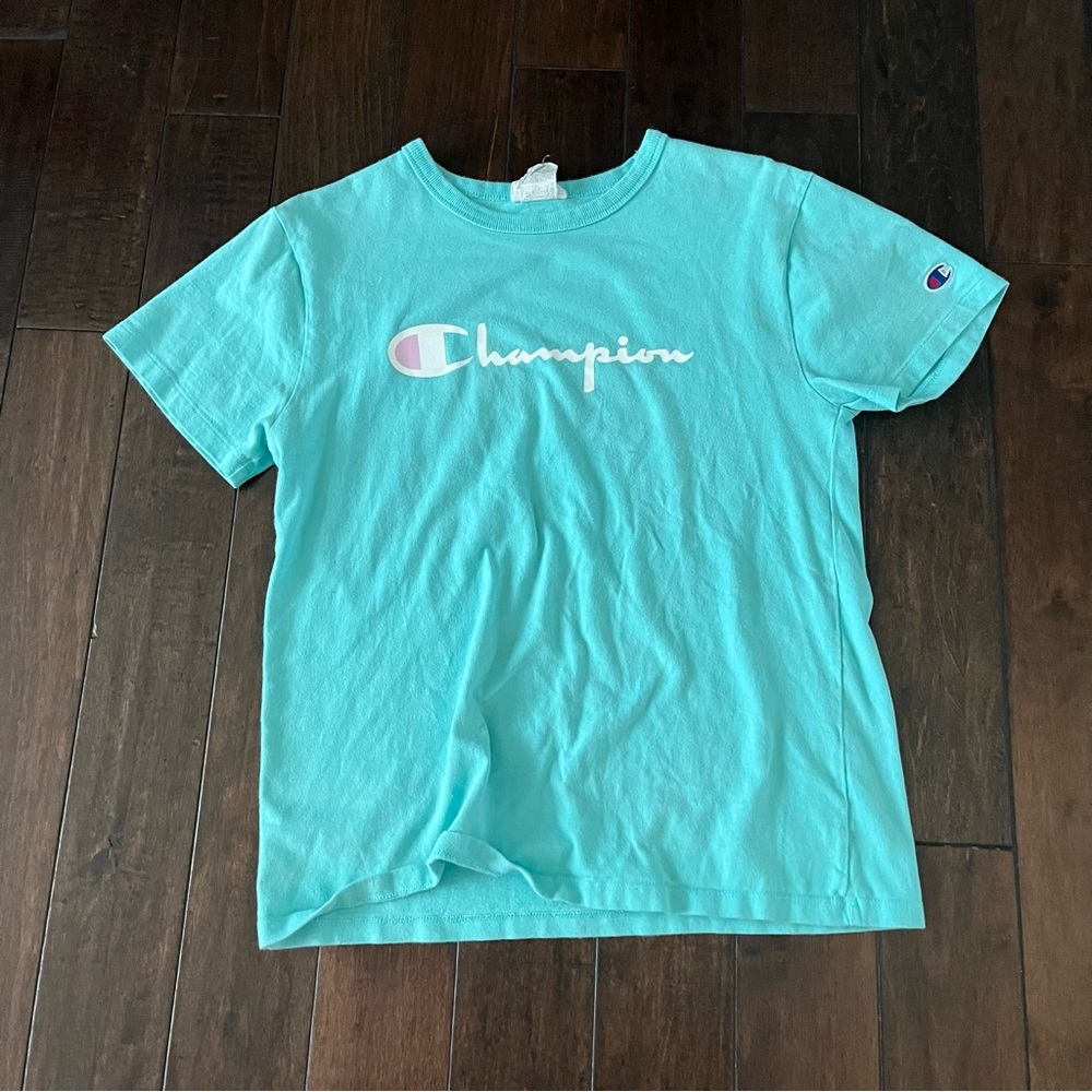CHAMPION teal short sleeve tee